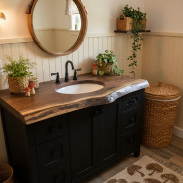 Customizable Live Edge Walnut Vanity Tops, Made-To-Order
