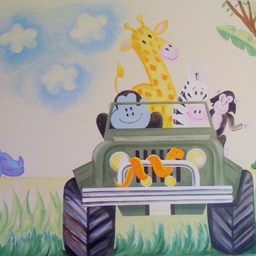 Baby Jungle Mural in Rumson NJ