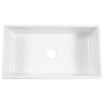 Eden Crisp White Fireclay 31" Single Bowl Undermount Kitchen Sink