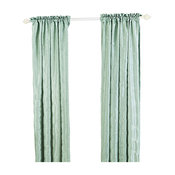 Doris Diamond Embroidery Faux Silk Curtain Set, Silver Blue, 60"x96"