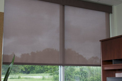 Solar Shades at desk