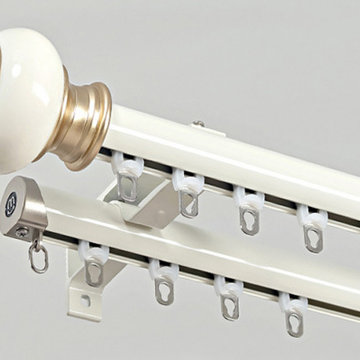 QYR98 On Sales Ivory Black Blue Gold Aluminum alloy Curtain Track Set With Ball