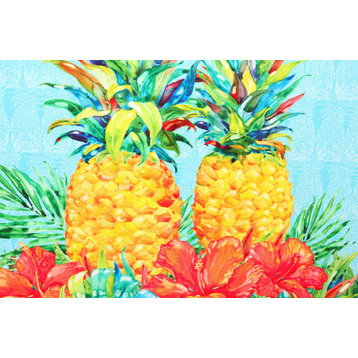Kona Pineapple & Hibiscus Olivia's Home Accent Washable Rug 22"x32"