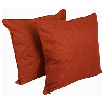 25" Double-Corded Square Floor Pillows With Inserts, Set of 2, Cinnamon