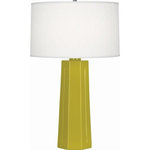 Robert Abbey - Robert Abbey CI960 Mason - One Light Table Lamp - Base Dimension: 6.50  Cord Color: SilverMason One Light Table Lamp Citron Glazed/Polished Nickel Oyster Linen Shade *UL Approved: YES *Energy Star Qualified: n/a  *ADA Certified: n/a  *Number of Lights: Lamp: 1-*Wattage:150w A bulb(s) *Bulb Included:No *Bulb Type:A *Finish Type:Citron Glazed/Polished Nickel