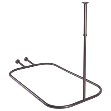 Utopia Alley Rustproof Aluminum Hoop Shower Rod With Ceiling Support for Clawfoo