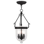 Livex Lighting - Jefferson Chain-Hang Light, Black - Carrying the vision of rich opulence, the Jefferson has evolved through times remaining a focal point of richness and affluence. From visions of old time class to modern day elegance, the bell jar remains a favorite in several settings of the home. Using hand blown clear seeded glass...the possibilities are endless to find a piece that matches your desired personality and vision.