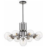 Z-Lite - Z-Lite 477-9MB-BN Parsons - 9 Light Chandelier - The Parsons collection of mid-century modern inspiParsons 9 Light Chan Matte Black/Brushed  *UL Approved: YES Energy Star Qualified: n/a ADA Certified: n/a  *Number of Lights: Lamp: 9-*Wattage:60w Candelabra Base bulb(s) *Bulb Included:No *Bulb Type:Candelabra Base *Finish Type:Matte Black/Brushed Nickel