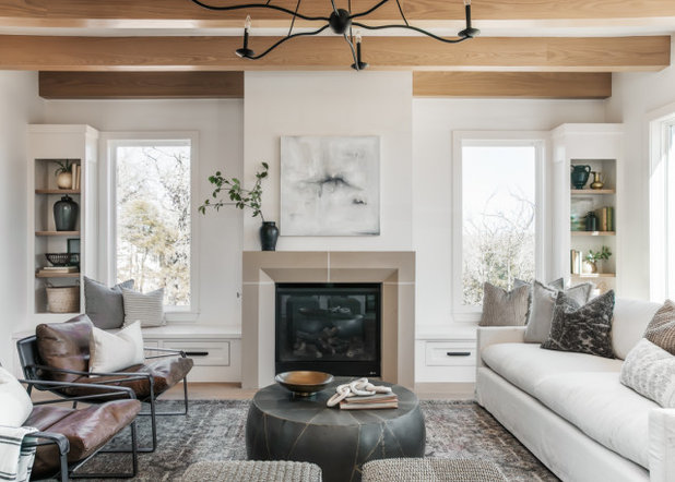 Transitional Living Room by Kelsey Leigh Design Co.