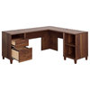 Sauder Willow Place Engineered Wood L-Desk in Grand Walnut Finish