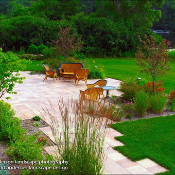 On Brenden Pond Landscape Renovation - Back Patio.  Minnesota Landscape Design.