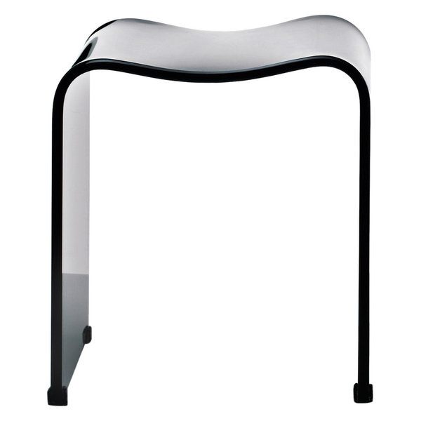 DWBA Backless Acrylic Shower Bench, Black