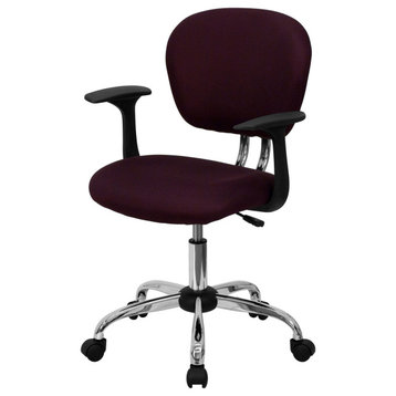 Roseto FFIF98659 23-1/2"W Fabric Swivel Task Chair - Burgundy