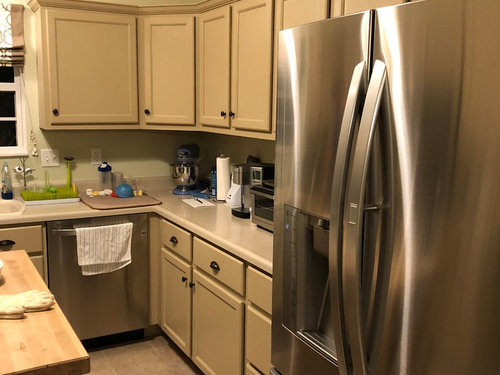 Help Me Design Around My Ugly Painted Beige Kitchen Cabinets