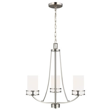 Robie 3-Light Rustic Chandelier in Brushed Nickel