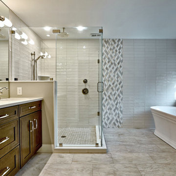 Large Master Bath Remodel with Tile Mosaic