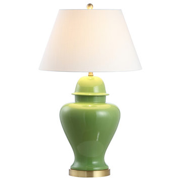 Sagwa Ceramic/Iron Modern Classic LED Table Lamp, Green