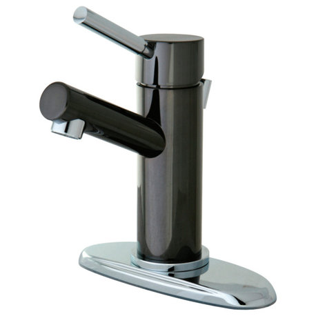 Kingston Single-Handle Bathroom Faucet w/Pop-Up, Black Stainless Steel/Chrome