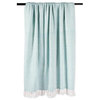 DII 50x60" Modern Cotton Woven Throw with Fringe in Aqua Blue
