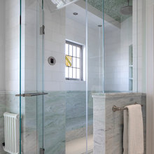bathroom shower glass to ceiling?