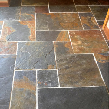Slate floor in a versaille pattern