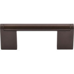 Top Knobs - Princetonian Bar Pull 3" (c-c) - Oil Rubbed Bronze - Length - 3 3/4", Width - 3/8", Projection - 1 1/2", Center to Center - 3", Base Diameter - W 3/8" x L 7/8"