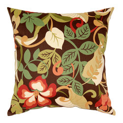 Vallarta Brown Floral Outdoor Throw Pillow 19x19 - Products