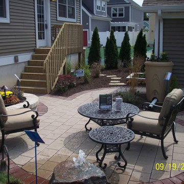 Burns Harbor Patio, Sidewalk, Landscaping, & Bubbling Rock