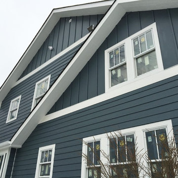 LP SmartSide siding ,soffit & fascia,GAF Timberline shingles and aluminum gutter