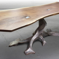 Walnut Slab Twisted Tree Bronze - Sculptures