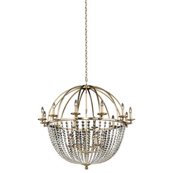 Pendolo Orb Chandelier, Brushed Champagne Gold, 18