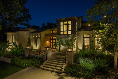 Inspiration for a huge transitional exterior home remodel in Other