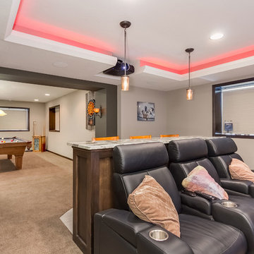 Basement Home Theater Pool Table