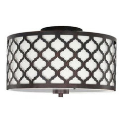 Edgemoor 2-Light Flush Laser Drum - Flush-mount Ceiling Lighting