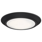 Quoizel - Quoizel 8" Diameter Verge Flush Mount, Oil Rubbed Bronze - Available in three finishes and four sizes, the Verge flush mount is suited for a variety of room applications. In your choice of brushed nickel, white or oil-rubbed bronze, it is featured in sizes of 7.5, 12, 16 or 20. The domed white acrylic shade is illuminated with integrated LED technology and the thick canopy adds depth to the simple structure.