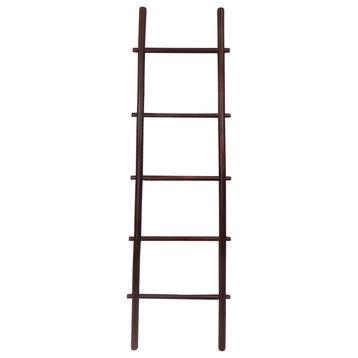 60" Bamboo Ladder Rack, Rosewood, Rosewood