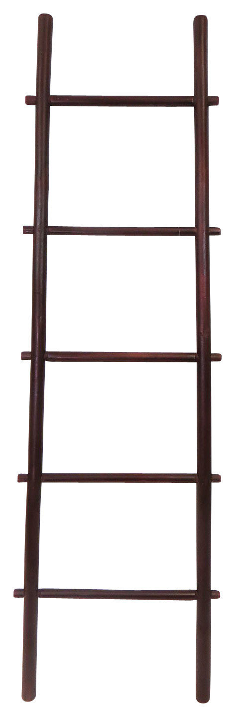 60" Bamboo Ladder Rack, Rosewood, Rosewood