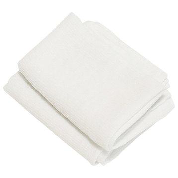 Set of 2 White Linen Waffle Hand Towels Washed
