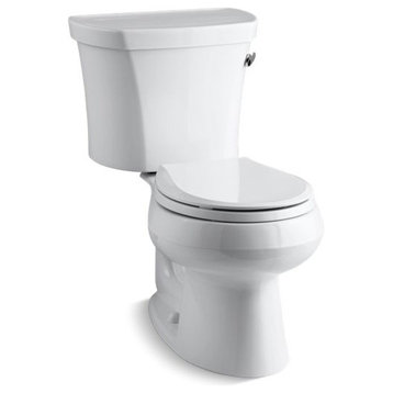 Kohler Wellworth 2-Piece Round-Front 1.28 GPF Toilet w/ Right-Hand Lever, White