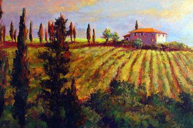 'Tuscan Twilight' Framed Original Acrylic Painting by Erin Dertner