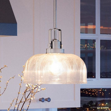 Luxury Industrial Chic Pendant Light, Harlow Series, Polished Chrome