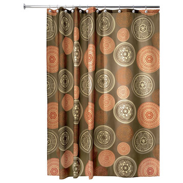 iDesign Bazaar Fabric Shower Curtain, 72"x72", Spice