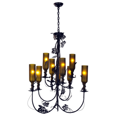 Meyda Tiffany 99035 Tuscan Vineyard 9 Light 34"W Chandelier - Antique Bronze
