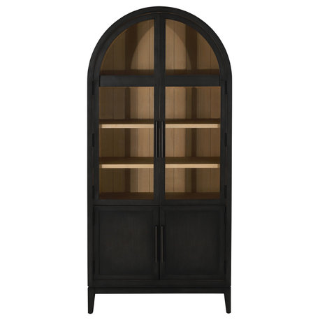 Archer 80" Wood Bookcase, Black