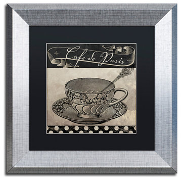 Color Bakery 'Bistro Parisienne IV' Art, Silver Frame, Black Matte, 11"x11"
