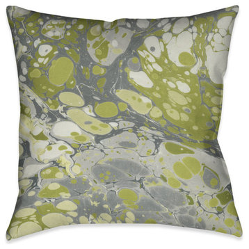Olive Marble Outdoor Decorative Pillow, 18"x18"