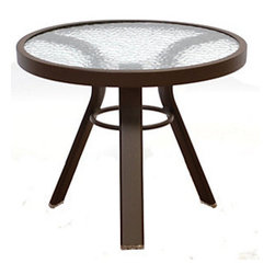 Homecrest 21" Round Aluminum End Table - Outdoor Side Tables