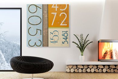 Mid Century Abstract Typography Art for the Wall