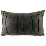 Sheila Weil Studios - Charcoal Gray Lumbar Pillow, 12"x20" - Our Charcoal Gray lumbar pillow in warm wool felt, with handmade pin tuck and ribbed finishing, is now available in a rectangular lumbar style. I have created the lumbar style with a vertical ribbing for a fun twist. The bold color works with any contemporary home decor. I create these one at a time, hand molding and stitching each throw pillow to create the beautiful pattern. Add a sophisticated designer touch to your living spaces.