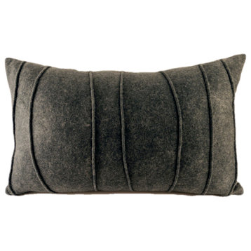 Charcoal Gray Lumbar Pillow, 12"x20"